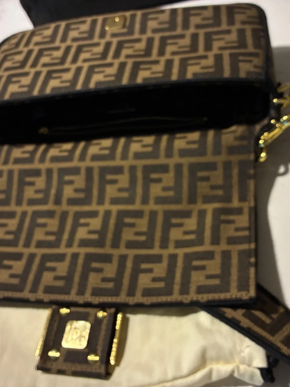 Fendi Baguette Tobacco Brown Jacquard Bag - Picture 8 of 11